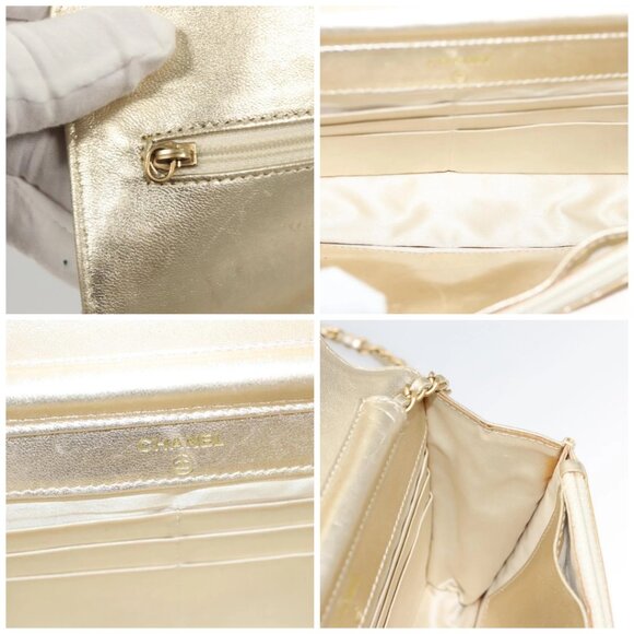 CHANEL New Travel Line Chain Wallet Nylon Gold CC Auth 119624 - Picture 15 of 16